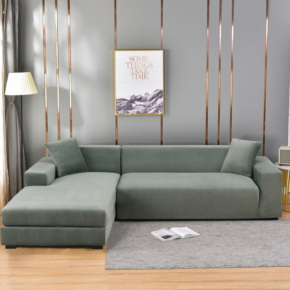 Homezie Sofabezug | Stretch-Samt