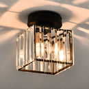 Homezie Kristall-Deckenleuchte | Elegantes Kristallglas mit Metallrahmen | Stilvolle Beleuchtung für Flur und Wohnräume