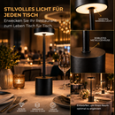Homezie LuxeTouch | 2 Stück | Kabellose Tischlampe | Wasserdicht | USB aufladbar | Touch Control | Esstischlampe | Atmosphärische Beleuchtung