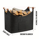 Homezie Kaminholzkorb aus Filz | 55 Liter | Faltbar und robust