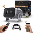 Homezie Beamer | Inklusive HDMI-Kabel & Fernbedienung | Bildschirmspiegelung von iPhone & Android | Keystone-Korrektur | 4K-Unterstützung | Android 11 | Projektor