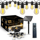 Homezie Lichterkette mit Solarenergie | IP65 Wasserdicht | Mit Fernbedienung | S14 LED-Lampen | Solar-Gartenbeleuchtung
