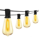 Homezie Lichterkette 15 Meter mit 25 großen LED-Birnen | IP45 Wasserdicht | Warmweiß | Verbindbar & Dimmbar
