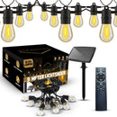 Homezie Lichterkette mit Solarenergie | IP65 Wasserdicht | Mit Fernbedienung | S14 LED-Lampen | Solar-Gartenbeleuchtung