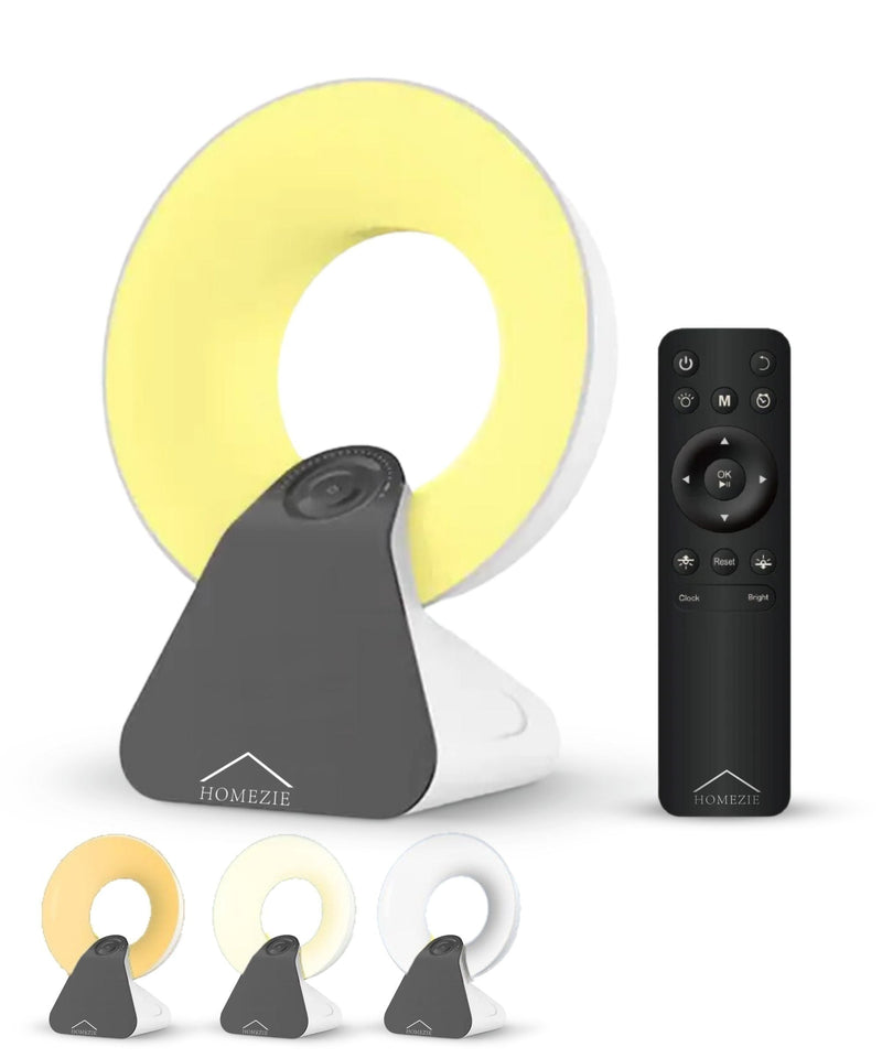 Homezie Tageslichtlampe | Wake-up-Licht | White-Noise-Maschine | Eingebaute Timer | 10.000 Lux | Lichttherapielampe