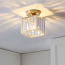 Homezie Kristall-Deckenleuchte | Elegantes Kristallglas mit Metallrahmen | Stilvolle Beleuchtung für Flur und Wohnräume