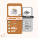 Homezie® Tischfeuer | Für drinnen & draußen | Rund, Marmorgrau | Dekoethanol-Kamin