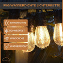 Homezie Lichterkette mit Solarenergie | IP65 Wasserdicht | Mit Fernbedienung | S14 LED-Lampen | Solar-Gartenbeleuchtung