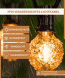 Homezie® Lichterkette 15 Meter mit 30 LED-Birnen | Tannenzapfen-Design | Inklusive 3m Verlängerungskabel mit Dimmer | Wasserdicht | Warmweiß | Verbindbar & Dimmbar