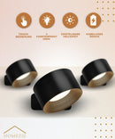 Homezie Wandlampe | 3 Farbtemperaturen | Touch-Bedienung | Einstellbare Helligkeit | USB-aufladbar
