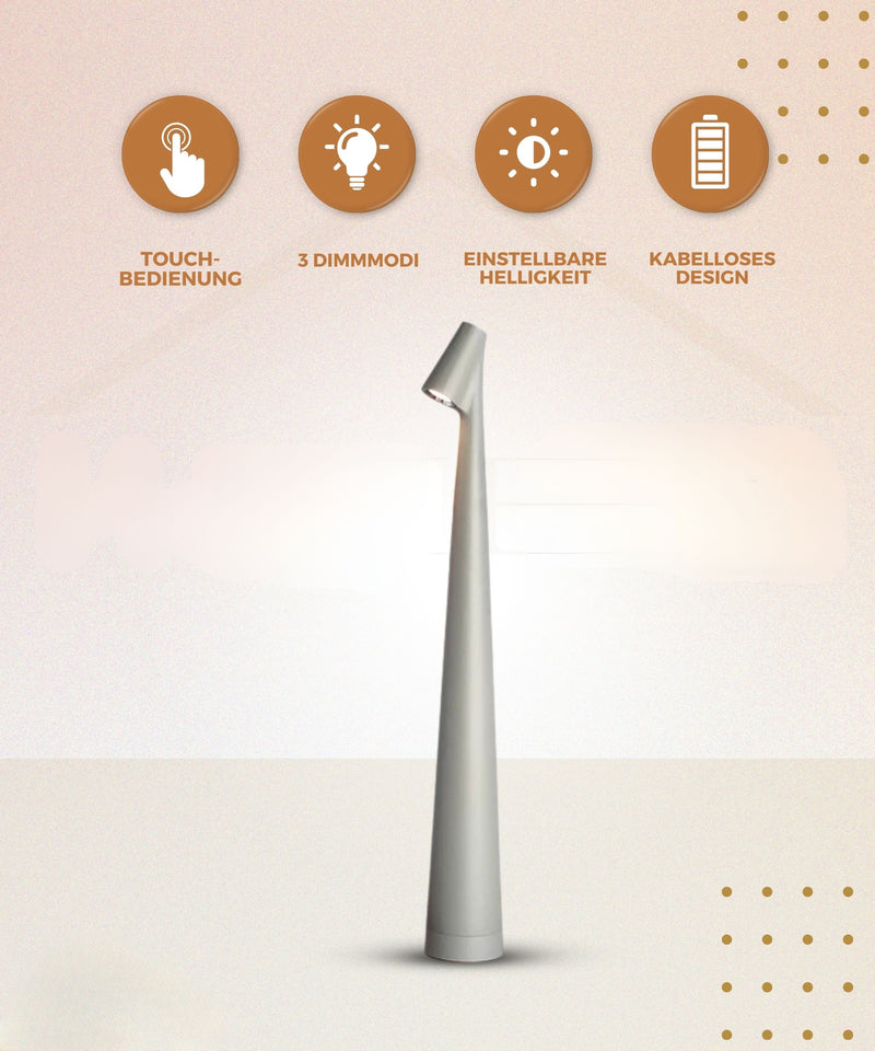 Homezie StandGlow | Stehende Tischlampe | Einzigartiges Design | Lange Batterielaufzeit | Nachtlicht | Kabellose Lampe