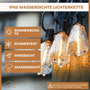 Homezie Lichterkette 15 Meter mit 25 großen LED-Birnen | IP45 Wasserdicht | Warmweiß | Verbindbar & Dimmbar