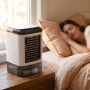 Homezie Tragbarer Luftkühler mit Wassertank | 3 Geschwindigkeiten | Kühlnebel-Funktion | Kompakter Tischventilator