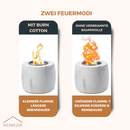 Homezie® Tischfeuer | Für drinnen & draußen | Rund, Marmorgrau | Dekoethanol-Kamin