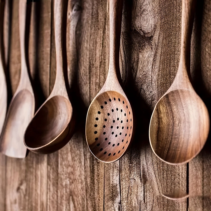 Homezie.de-Homezie Küchengeräte Set | 5-Teiliges Holzkochgeschirr | Perfekt für Zuhause Kochen