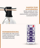 Homezie® Lichterkette mit Solarenergie | Mit Fernbedienung | IP65 Wasserdicht | G40 LED-Birnen | In verschiedenen Längen erhältlich