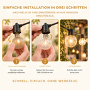 Homezie G60 Ersatzlampen | 4× LED-Ersatzlampen | 2700K Warmweiß | Kunststoff | Für G60-Lichterketten | Außenbeleuchtung