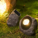 Homezie Solar-Gartenleuchte | Steinoptik LED-Lampe mit warmem Licht | Für Garten & Wege