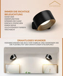 Homezie Wandlampe | 3 Farbtemperaturen | Touch-Bedienung | Einstellbare Helligkeit | USB-aufladbar