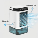 Homezie Tragbarer Luftkühler mit Wassertank | 3 Geschwindigkeiten | Kühlnebel-Funktion | Kompakter Tischventilator
