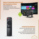 Homezie Beamer | 1080P | Inklusive HDMI-Kabel & Fernbedienung | Bildschirmspiegelung von iPhone & Android | Keystone-Korrektur | 4K-Unterstützung | Android 11 | Projektor