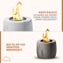 Homezie® Tischfeuer | Für drinnen & draußen | Rund, Marmorgrau | Dekoethanol-Kamin