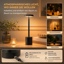 Homezie LuxeTouch | 2 Stück | Kabellose Tischlampe | Wasserdicht | USB aufladbar | Touch Control | Esstischlampe | Atmosphärische Beleuchtung
