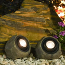 Homezie Solar-Gartenleuchte | Steinoptik LED-Lampe mit warmem Licht | Für Garten & Wege
