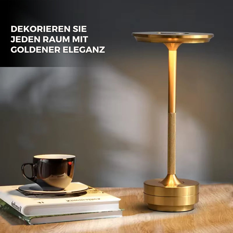 Homezie ElegantGlow | Tischleuchte | Warmes Licht | Einstellbare Helligkeit | Wiederaufladbar über USB-C