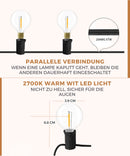 Homezie® Lichterkette mit Solarenergie | Mit Fernbedienung | IP65 Wasserdicht | G40 LED-Birnen | In verschiedenen Längen erhältlich