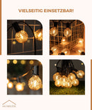 Homezie® Lichterkette 15 Meter mit 30 LED-Birnen | Tannenzapfen-Design | Inklusive 3m Verlängerungskabel mit Dimmer | Wasserdicht | Warmweiß | Verbindbar & Dimmbar