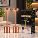 Homezie LuxeTouch | 2 Stück | Kabellose Tischlampe | Wasserdicht | USB aufladbar | Touch Control | Esstischlampe | Atmosphärische Beleuchtung