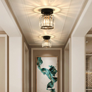 Homezie Kristall-Deckenleuchte | Elegantes Kristallglas mit Metallrahmen | Stilvolle Beleuchtung für Flur und Wohnräume