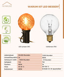 Homezie® Lichterkette 15 Meter mit 30 LED-Birnen | Tannenzapfen-Design | Inklusive 3m Verlängerungskabel mit Dimmer | Wasserdicht | Warmweiß | Verbindbar & Dimmbar