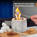 Homezie® Tischfeuer | Für drinnen & draußen | Rund, Marmorgrau | Dekoethanol-Kamin