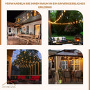 Homezie Lichterkette 15 Meter mit 25 großen LED-Birnen | IP45 Wasserdicht | Warmweiß | Verbindbar & Dimmbar