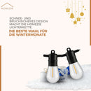 Homezie® Lichterkette | IP65 Wasserdicht | Kunststoff S14 LED-Lampen | Warmweiß | Verbindbar & Dimmbar | In verschiedenen Längen erhältlich