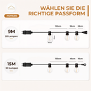 Homezie® Lichterkette | Warmweiß | G60 LED-Lampen | IP65 Wasserdicht | Dimmbar, Verbindbar & mit Timer | Außenbeleuchtung | Verschiedene Längen erhältlich