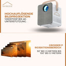 Homezie® Beamer | Mit 2 3D-Brillen, HDMI-Kabel, AV-Kabel und Ständer | Android 9.0 System | 6000 Lumen