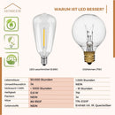 Homezie Lichterkette 15 Meter mit 25 großen LED-Birnen | IP45 Wasserdicht | Warmweiß | Verbindbar & Dimmbar
