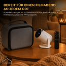 Homezie Beamer | Streaming vom Smartphone | 8K-Unterstützung | 720p | WLAN, HDMI & Bluetooth | Android 14.0 | Inklusive Aufbewahrungstasche | Mini-Beamer