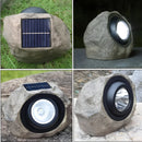 Homezie Solar-Gartenleuchte | Steinoptik LED-Lampe mit warmem Licht | Für Garten & Wege