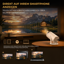 Homezie Beamer | Streaming vom Smartphone | 8K-Unterstützung | 720p | WLAN, HDMI & Bluetooth | Android 14.0 | Inklusive Aufbewahrungstasche | Mini-Beamer