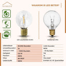 Homezie® Lichterkette | Warmweiß | G40 LED-Lampen | Wasserdicht | Dimmbar & Verbindbar | Außenbeleuchtung | Verschiedene Längen erhältlich