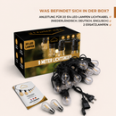 Homezie® Lichterkette | IP65 Wasserdicht | Kunststoff S14 LED-Lampen | Warmweiß | Verbindbar & Dimmbar | In verschiedenen Längen erhältlich