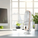 Homezie Tischventilator | USB-aufladbar mit 720° Rotation & 5 Stufen | Für Büro & Zuhause