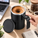 Homezie Selbstrührbecher | 380 ml, automatisches Rühren und Temperaturanzeige | Für Kaffee, Tee und Mischgetränke