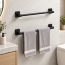 Homezie Handtuchhalter | Aluminium, wandmontiert und platzsparend | Für Badezimmer, Gäste-WC und Waschküche