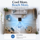 Homezie Mobiler Luftkühler mit Luftbefeuchter | 3 Geschwindigkeiten | 60° Oszillation | 12-Stunden-Timer