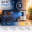 Homezie Mobiler Luftkühler mit Luftbefeuchter | 3 Geschwindigkeiten | 60° Oszillation | 12-Stunden-Timer